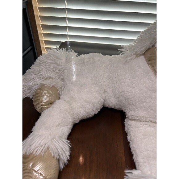 Dan Dee White Unicorn Plush Gold Horn Hooves Stars 23” Stuffed Animal 2017 - Picture 5 of 12
